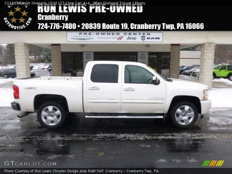 White Diamond Tricoat / Ebony 2011 Chevrolet Silverado 1500 LTZ Crew Cab 4x4