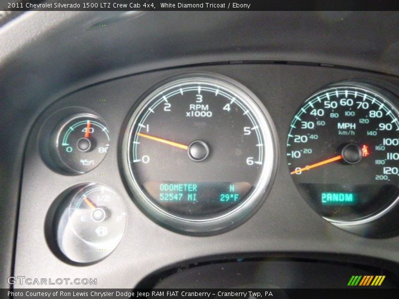 White Diamond Tricoat / Ebony 2011 Chevrolet Silverado 1500 LTZ Crew Cab 4x4
