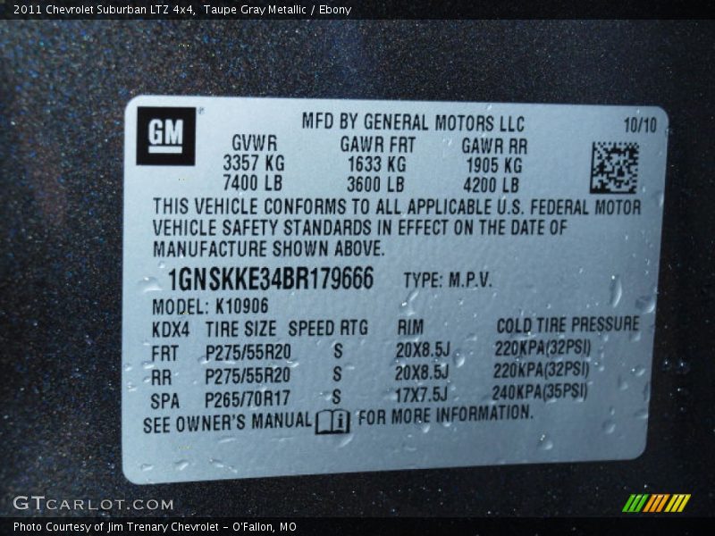 Taupe Gray Metallic / Ebony 2011 Chevrolet Suburban LTZ 4x4