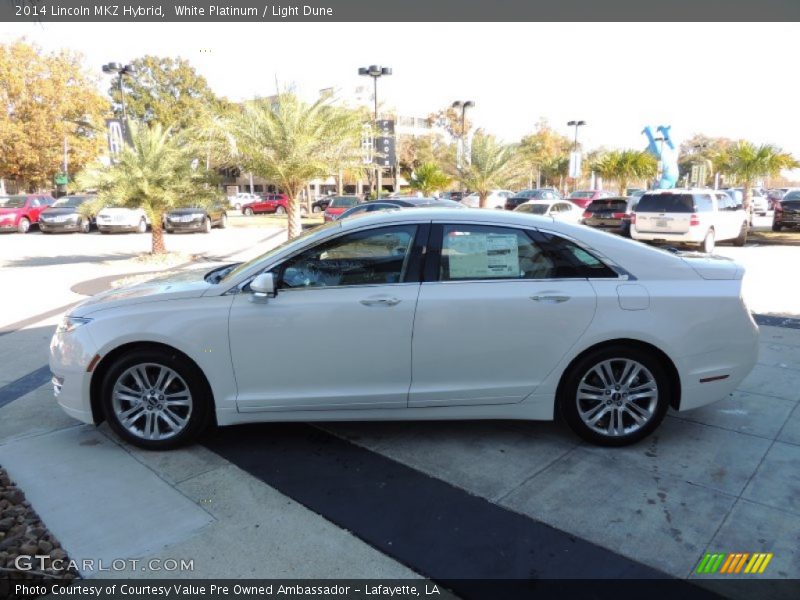 White Platinum / Light Dune 2014 Lincoln MKZ Hybrid
