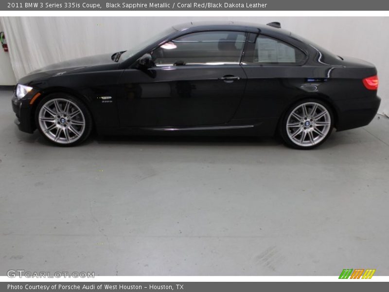 Black Sapphire Metallic / Coral Red/Black Dakota Leather 2011 BMW 3 Series 335is Coupe