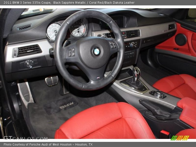 Coral Red/Black Dakota Leather Interior - 2011 3 Series 335is Coupe 