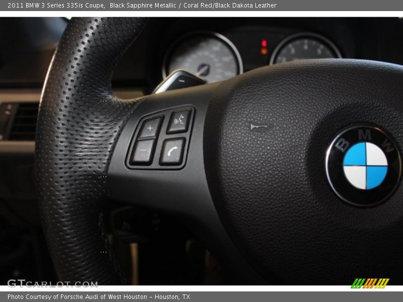 Black Sapphire Metallic / Coral Red/Black Dakota Leather 2011 BMW 3 Series 335is Coupe