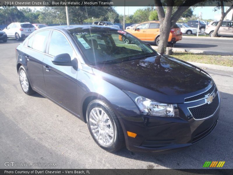 Blue Ray Metallic / Medium Titanium 2014 Chevrolet Cruze Eco