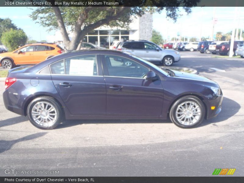 Blue Ray Metallic / Medium Titanium 2014 Chevrolet Cruze Eco