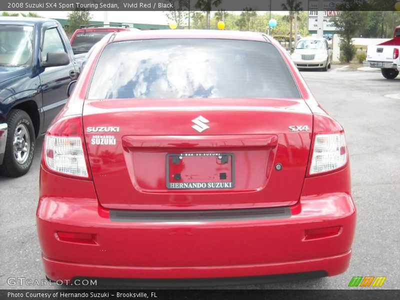 Vivid Red / Black 2008 Suzuki SX4 Sport Touring Sedan