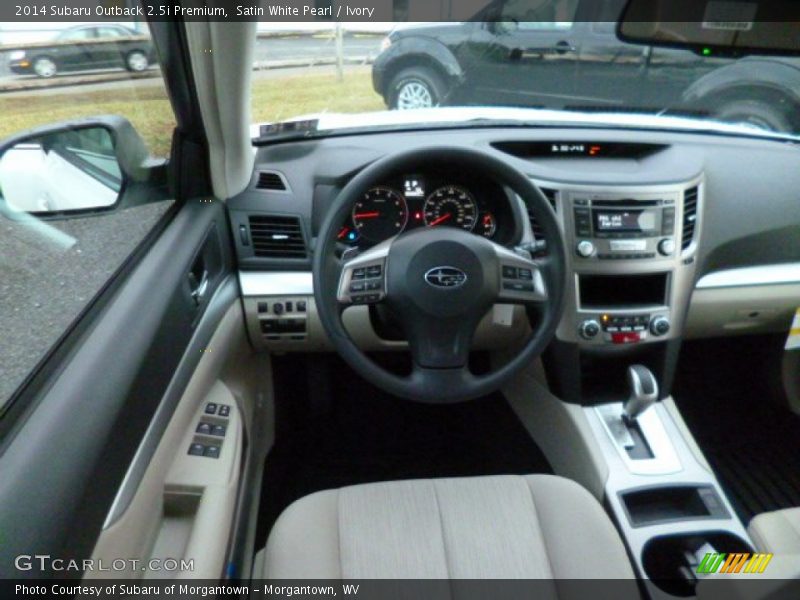 Satin White Pearl / Ivory 2014 Subaru Outback 2.5i Premium