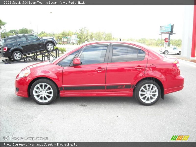 Vivid Red / Black 2008 Suzuki SX4 Sport Touring Sedan