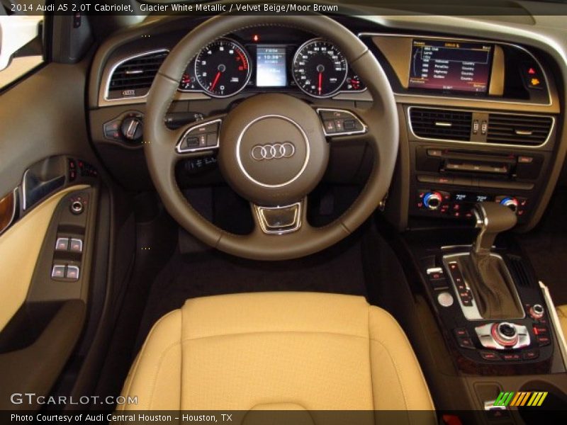 Glacier White Metallic / Velvet Beige/Moor Brown 2014 Audi A5 2.0T Cabriolet