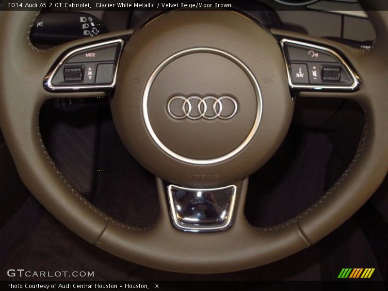 Glacier White Metallic / Velvet Beige/Moor Brown 2014 Audi A5 2.0T Cabriolet