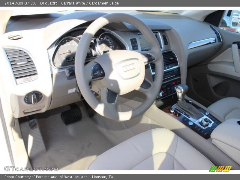 Carrara White / Cardamom Beige 2014 Audi Q7 3.0 TDI quattro