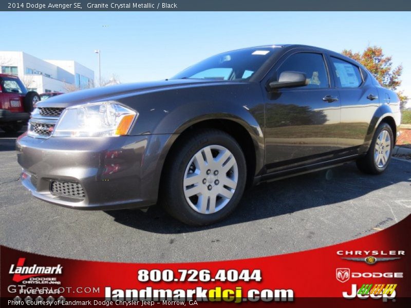 Granite Crystal Metallic / Black 2014 Dodge Avenger SE