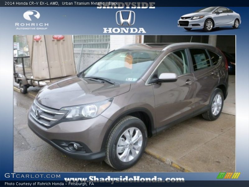 Urban Titanium Metallic / Black 2014 Honda CR-V EX-L AWD