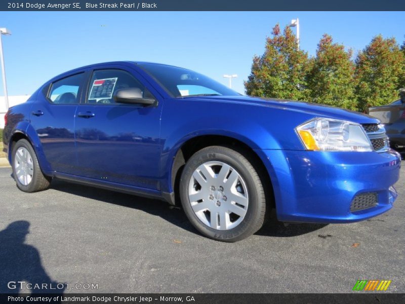 Blue Streak Pearl / Black 2014 Dodge Avenger SE