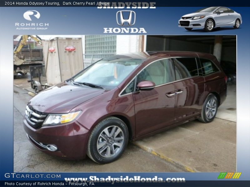 Dark Cherry Pearl / Beige 2014 Honda Odyssey Touring