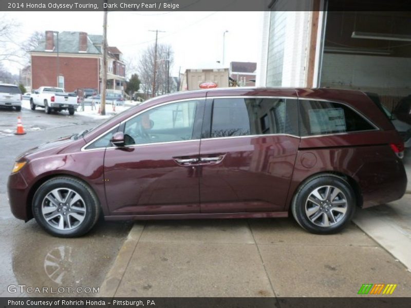 Dark Cherry Pearl / Beige 2014 Honda Odyssey Touring