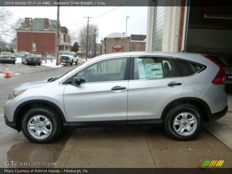 Alabaster Silver Metallic / Gray 2014 Honda CR-V LX AWD