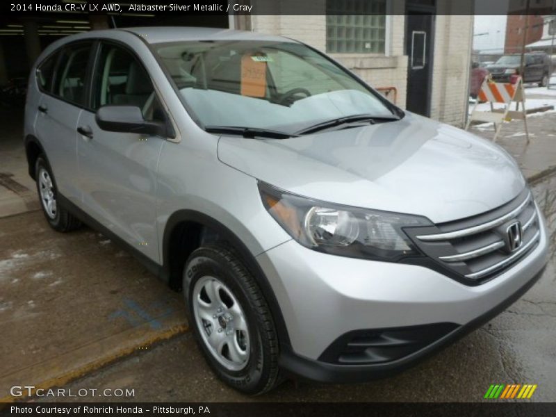 Alabaster Silver Metallic / Gray 2014 Honda CR-V LX AWD