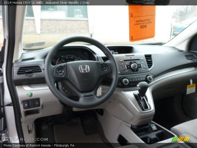 Alabaster Silver Metallic / Gray 2014 Honda CR-V LX AWD