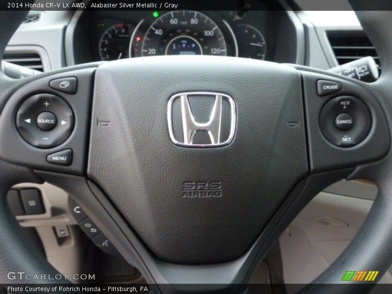 Alabaster Silver Metallic / Gray 2014 Honda CR-V LX AWD