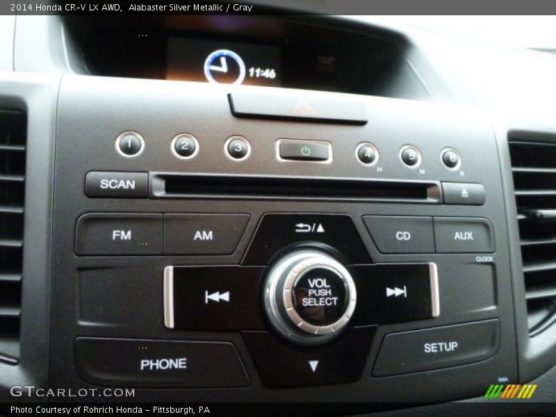 Alabaster Silver Metallic / Gray 2014 Honda CR-V LX AWD