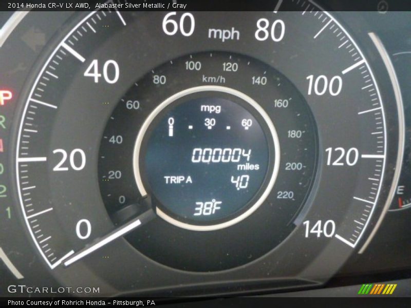 Alabaster Silver Metallic / Gray 2014 Honda CR-V LX AWD