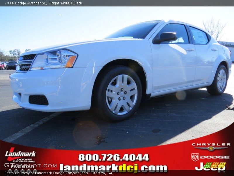 Bright White / Black 2014 Dodge Avenger SE