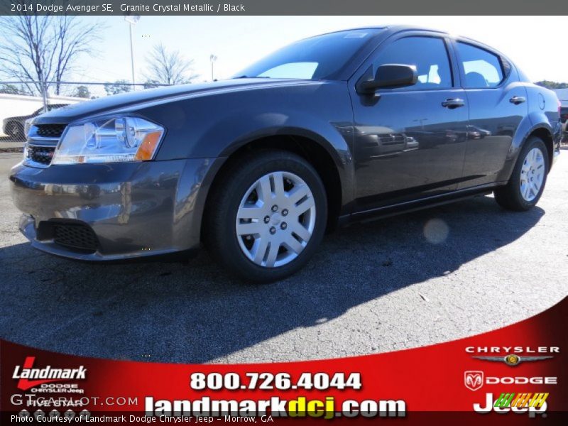 Granite Crystal Metallic / Black 2014 Dodge Avenger SE