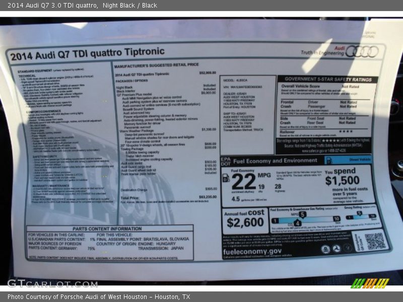 Night Black / Black 2014 Audi Q7 3.0 TDI quattro