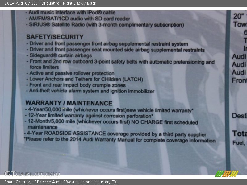 Night Black / Black 2014 Audi Q7 3.0 TDI quattro