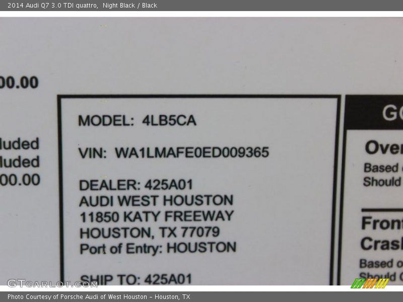 Night Black / Black 2014 Audi Q7 3.0 TDI quattro