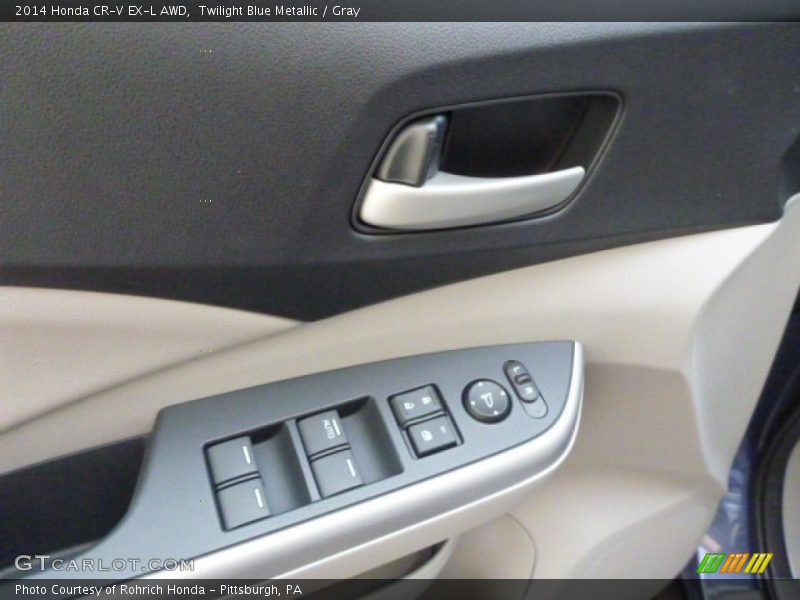 Twilight Blue Metallic / Gray 2014 Honda CR-V EX-L AWD