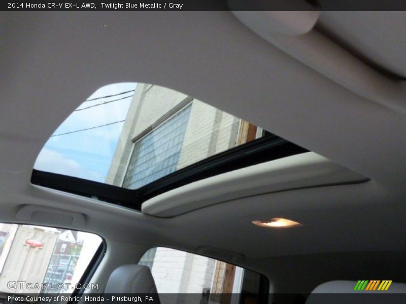 Twilight Blue Metallic / Gray 2014 Honda CR-V EX-L AWD
