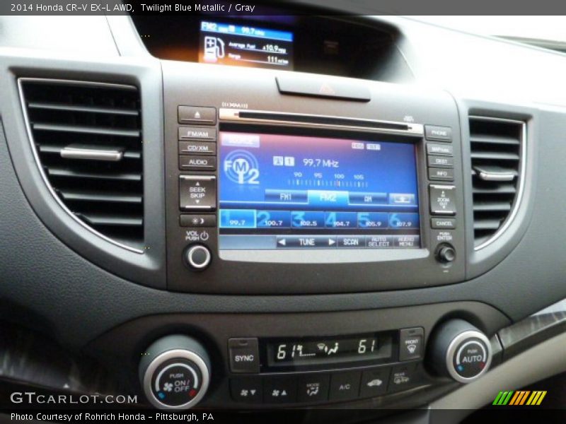 Twilight Blue Metallic / Gray 2014 Honda CR-V EX-L AWD