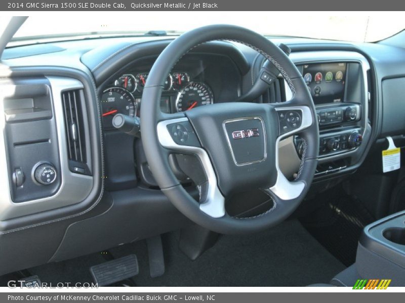 Quicksilver Metallic / Jet Black 2014 GMC Sierra 1500 SLE Double Cab