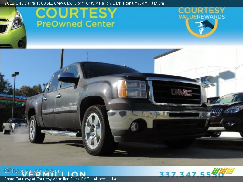 Storm Gray Metallic / Dark Titanium/Light Titanium 2011 GMC Sierra 1500 SLE Crew Cab