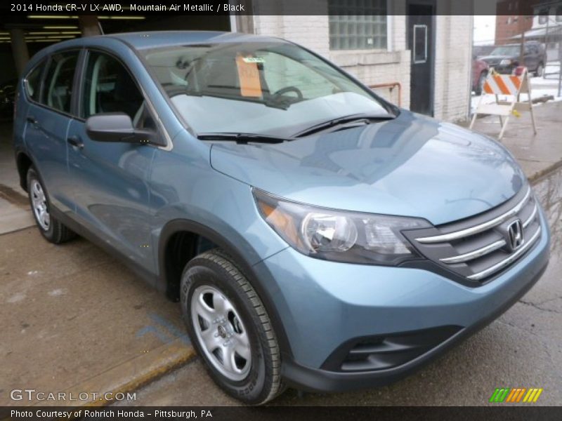 Mountain Air Metallic / Black 2014 Honda CR-V LX AWD