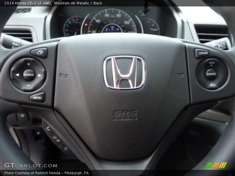 Mountain Air Metallic / Black 2014 Honda CR-V LX AWD