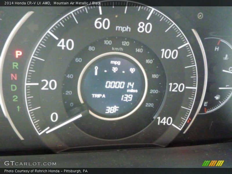 Mountain Air Metallic / Black 2014 Honda CR-V LX AWD