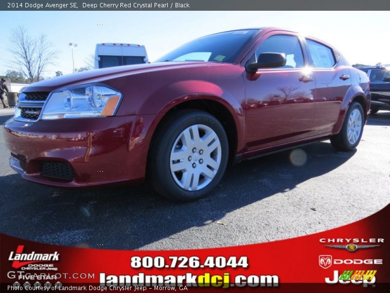 Deep Cherry Red Crystal Pearl / Black 2014 Dodge Avenger SE