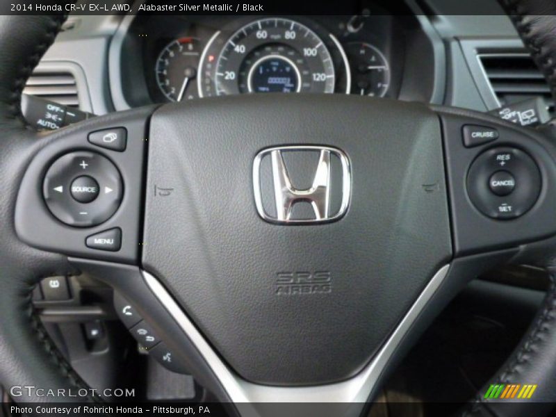 Alabaster Silver Metallic / Black 2014 Honda CR-V EX-L AWD