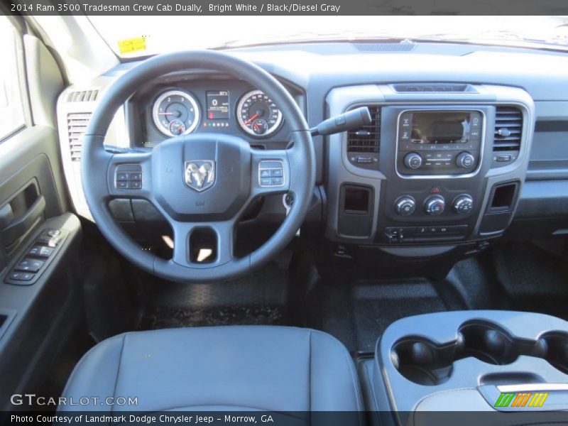 Bright White / Black/Diesel Gray 2014 Ram 3500 Tradesman Crew Cab Dually