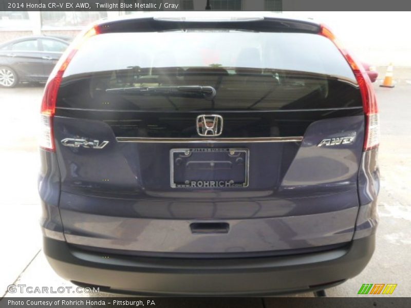 Twilight Blue Metallic / Gray 2014 Honda CR-V EX AWD