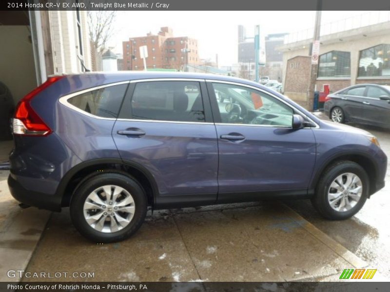 Twilight Blue Metallic / Gray 2014 Honda CR-V EX AWD