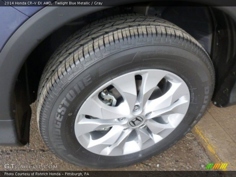 Twilight Blue Metallic / Gray 2014 Honda CR-V EX AWD