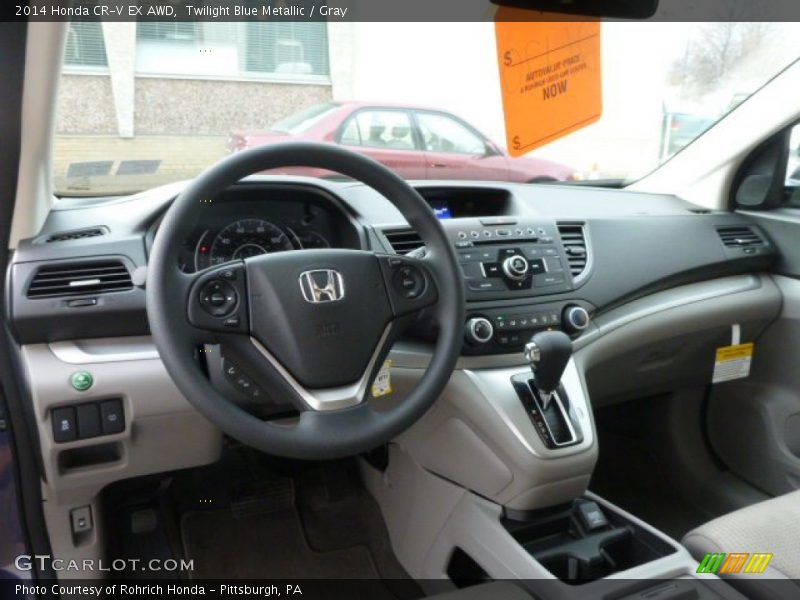 Twilight Blue Metallic / Gray 2014 Honda CR-V EX AWD