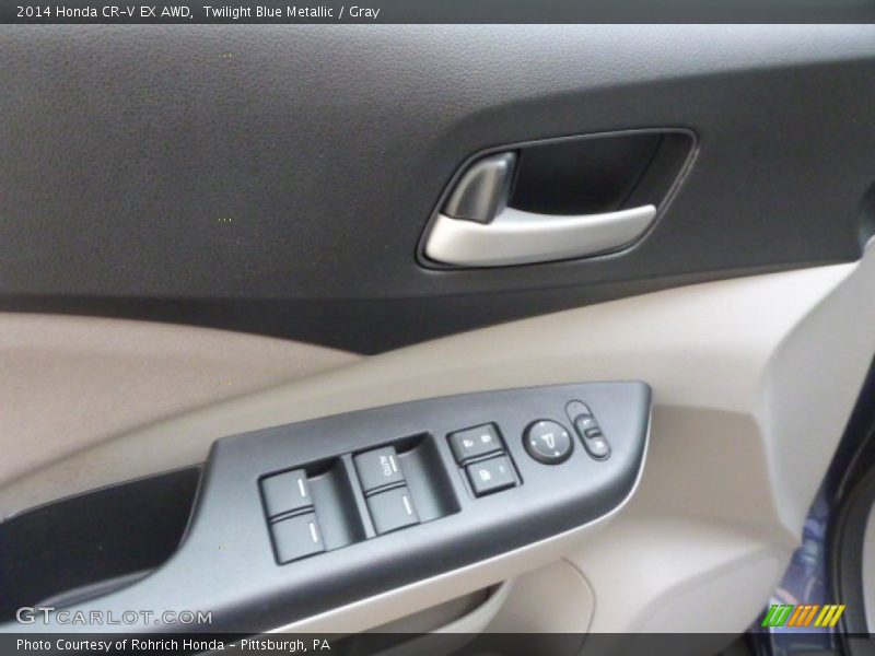 Twilight Blue Metallic / Gray 2014 Honda CR-V EX AWD