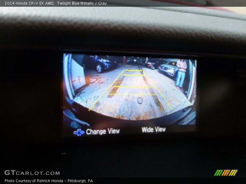 Twilight Blue Metallic / Gray 2014 Honda CR-V EX AWD