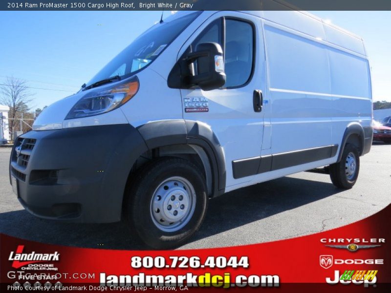 Bright White / Gray 2014 Ram ProMaster 1500 Cargo High Roof