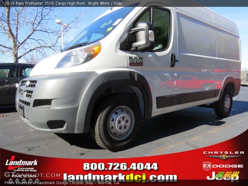Bright White / Gray 2014 Ram ProMaster 1500 Cargo High Roof